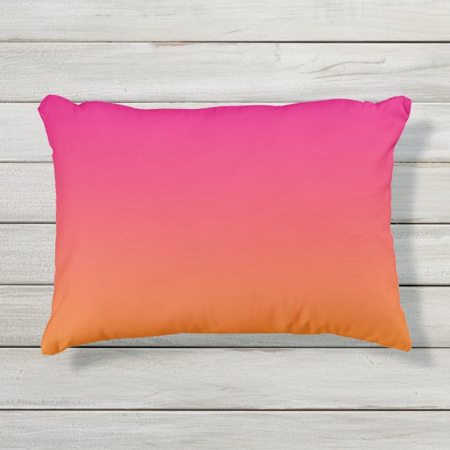 D'extérieur Coussin extérieur rose et orange d'Ombre (Devant)