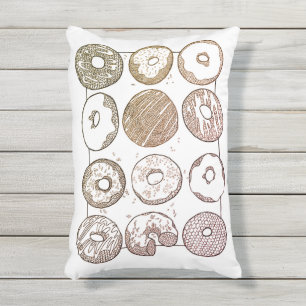 D'EXTÉRIEUR COUSSIN EXTÉRIEUR TRICOTÉ DOUZAINE DE DONUTS