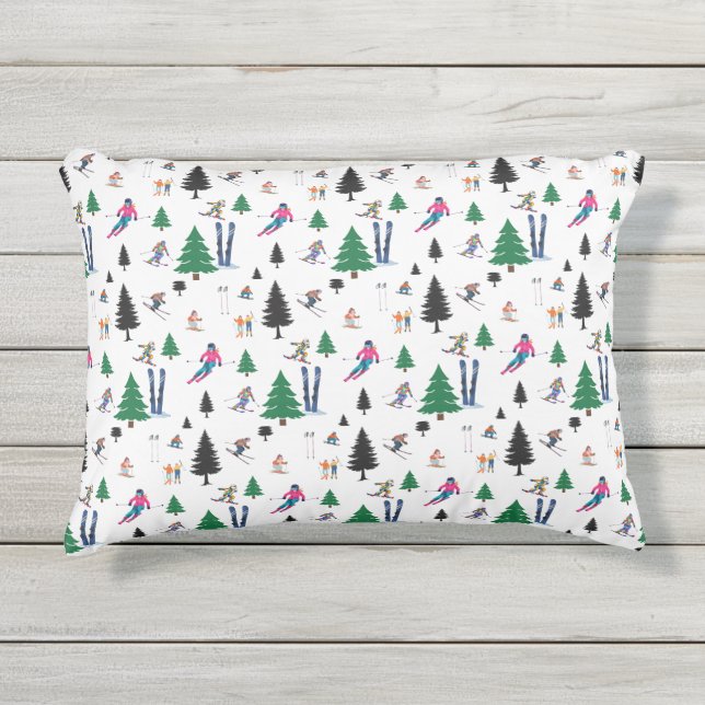 D'extérieur Coussin inspiré du ski. (Devant)