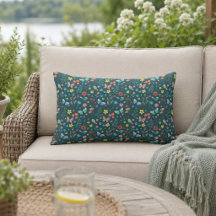 Coussin lombaire extérieur à motif floral coloré