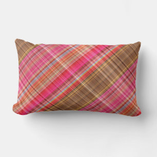 D'extérieur Coussin Lumbar plat Tartan framboise