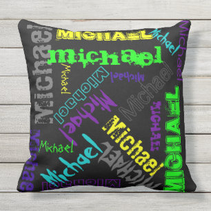 D'extérieur Coussin nommé de collage dans des couleurs