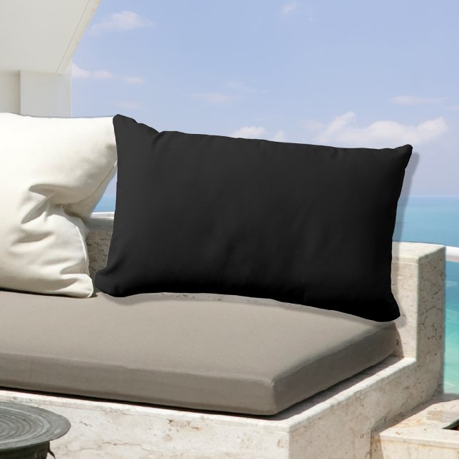 D'extérieur Coussin simple Jet noir couleur solide (Créateur téléchargé)