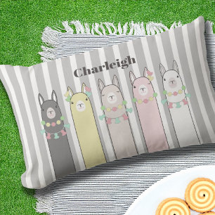 D'extérieur Cute Retro Coloré Llamas Coussin Lumbar extérieur
