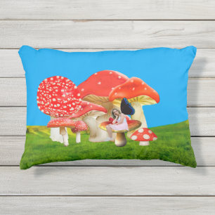 D'extérieur Fée sur Toadstool Coussin extérieur Accent