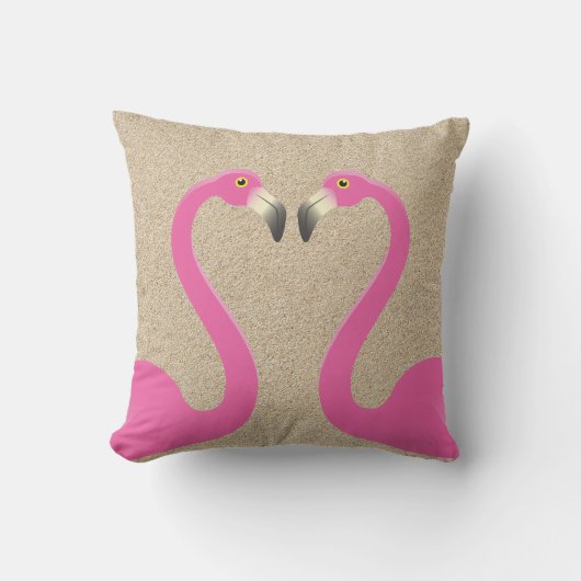 D'extérieur Flamants roses de baiser Beach Sand Coussin extéri (Recto)