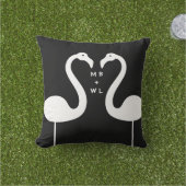 D'extérieur Flamants roses de baiser Monogramme Coussin extéri (Herbe)