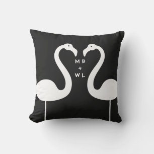 D'extérieur Flamants roses de baiser Monogramme Coussin extéri