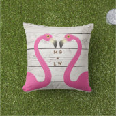 D'extérieur Flamants roses de baiser Monogramme Coussin extéri (Herbe)