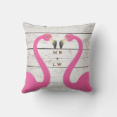 D'extérieur Flamants roses de baiser Monogramme Coussin extéri (Verso)