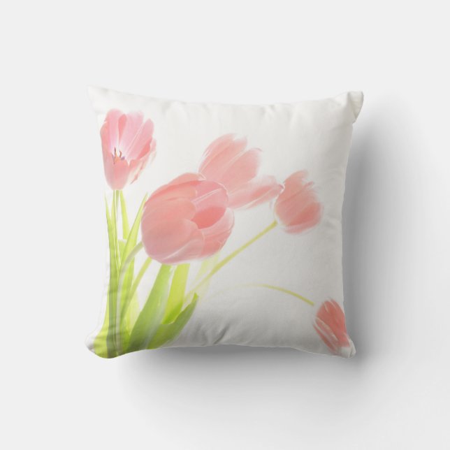 D'extérieur Fleur extérieure de tulipe de rose de coussin de (Recto)
