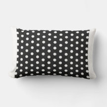 Grand pois noir et blanc coussin