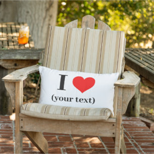 D'extérieur J'AI LE COEUR ! Lumbar Coussin 13" x 21" Extérieur