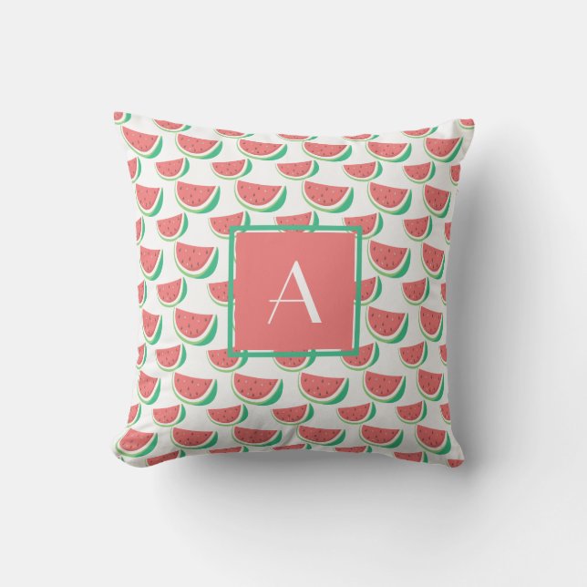 D'extérieur Monogramme Été En Plein Air Coussin Watermelon (Recto)