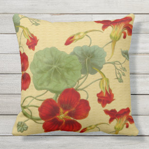 D'extérieur Nasturces rouges sur le coussin extérieur 20x20