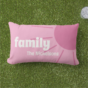 D'extérieur Nom de famille rose Coussin Lumbar extérieur