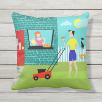Rétro samedi matin coussin extérieur