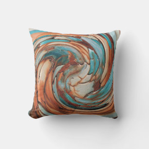D'extérieur Rust N Bleu Art Abstrait Coussin extérieur