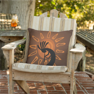 D'extérieur Sud-ouest Kokopelli Sun Rustic Coussin extérieur