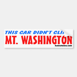 Deze auto klom Mt. Washington niet. Bumpersticker