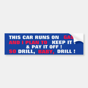 DEZE AUTO LOOPT OP GAS! IK PLAN HET TE HOUDEN! BUMPERSTICKER
