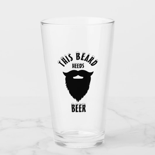 Deze baard heeft bier nodig, glas (Voorkant)