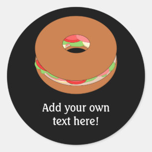 Deze Bagel-afbeelding aanpassen Ronde Sticker