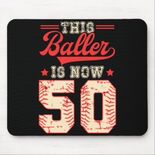 Deze Baller Is 50 Baseball Knuckleballer Home Run Muismat