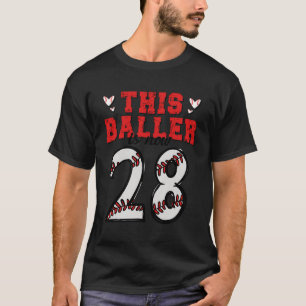 Deze baller is nu 28 grappige honkbal 28e verjaard t-shirt