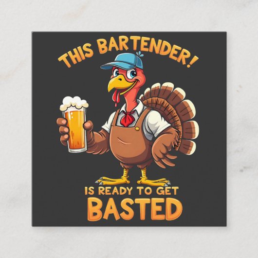 Deze barman is klaar om te worden gestraald vierkante visitekaartje (Voorkant)