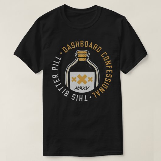 deze bittere pil MMXV dashboard confessionele band T-shirt (Design voorkant)