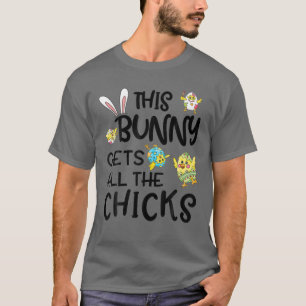 Deze bunny krijgt alle kippen op paasdag grappig t-shirt