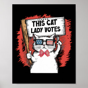 Deze Cat Lady stemt President Verkiezingsstem Scha Poster