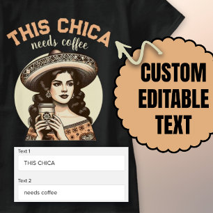 Deze chica heeft koffie retro latina vrouw cafe no t-shirt