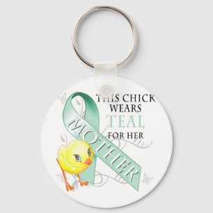 Deze Chick Wears Blauwgroen voor haar moeder Sleutelhanger