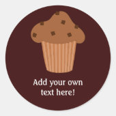Deze Choc-chipmoffin-afbeelding aanpassen Ronde Sticker (Voorkant)
