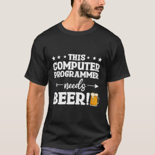 Deze computerprogrammeur heeft bier programmering  t-shirt