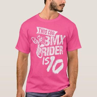 Deze coole BMX rijder is 10 BMX Fietsfiets MTB BMX T-shirt