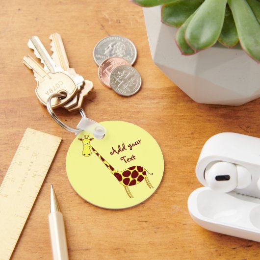 Deze Cute Giraffe Design Sleutelhanger personalise (Bureau)