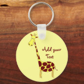 Deze Cute Giraffe Design Sleutelhanger personalise (Voorkant)