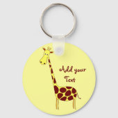 Deze Cute Giraffe Design Sleutelhanger personalise (Achterkant)