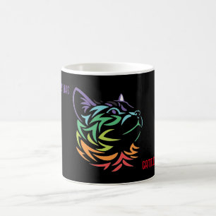 Deze dame heeft Cattitude. Koffiemok
