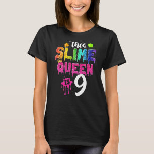 Deze dikke koningin is 9 jaar 's avonds jarig meis t-shirt