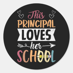 Deze directeur houdt van haar grappige schooljuf P Ronde Sticker