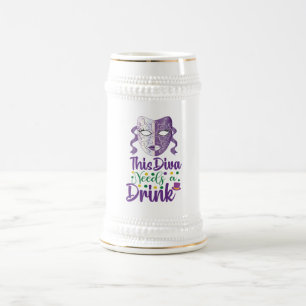 Deze diva heeft een drankje nodig Mardi Gras bierp Bierpul