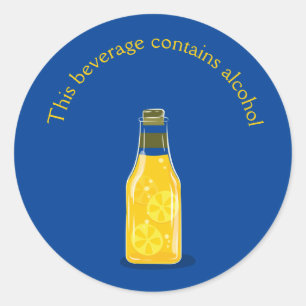 Deze drank bevat alcohol ronde sticker