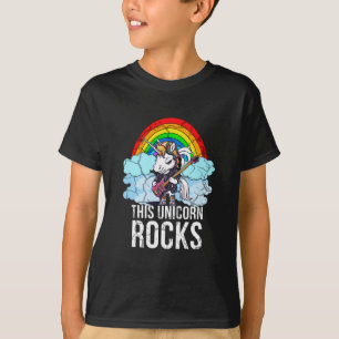 Deze eenhoorn rockt gitaar t-shirt