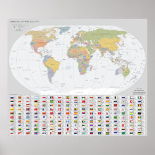 Deze Fair Shores Wereldkaart 2023 Poster
