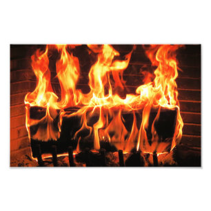 Deze fireplace is bijna hot foto print afdruk