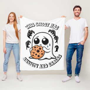 Deze geest heeft angst en snacks fleece deken